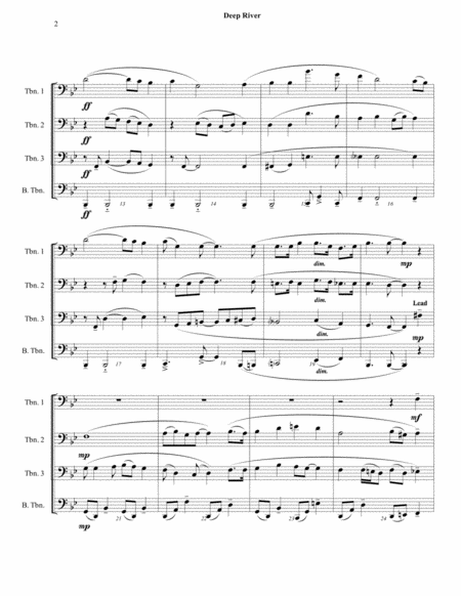 Deep River - Trombone Choir or Quartet - Intermediate image number null