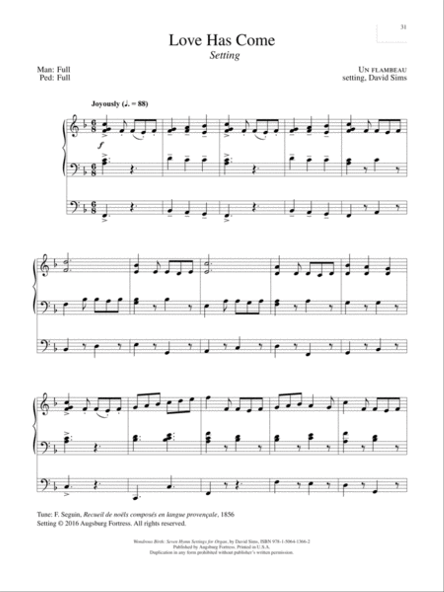 Wondrous Birth Seven Hymn Settings for Organ Organ Solo scores gallery preview page 32