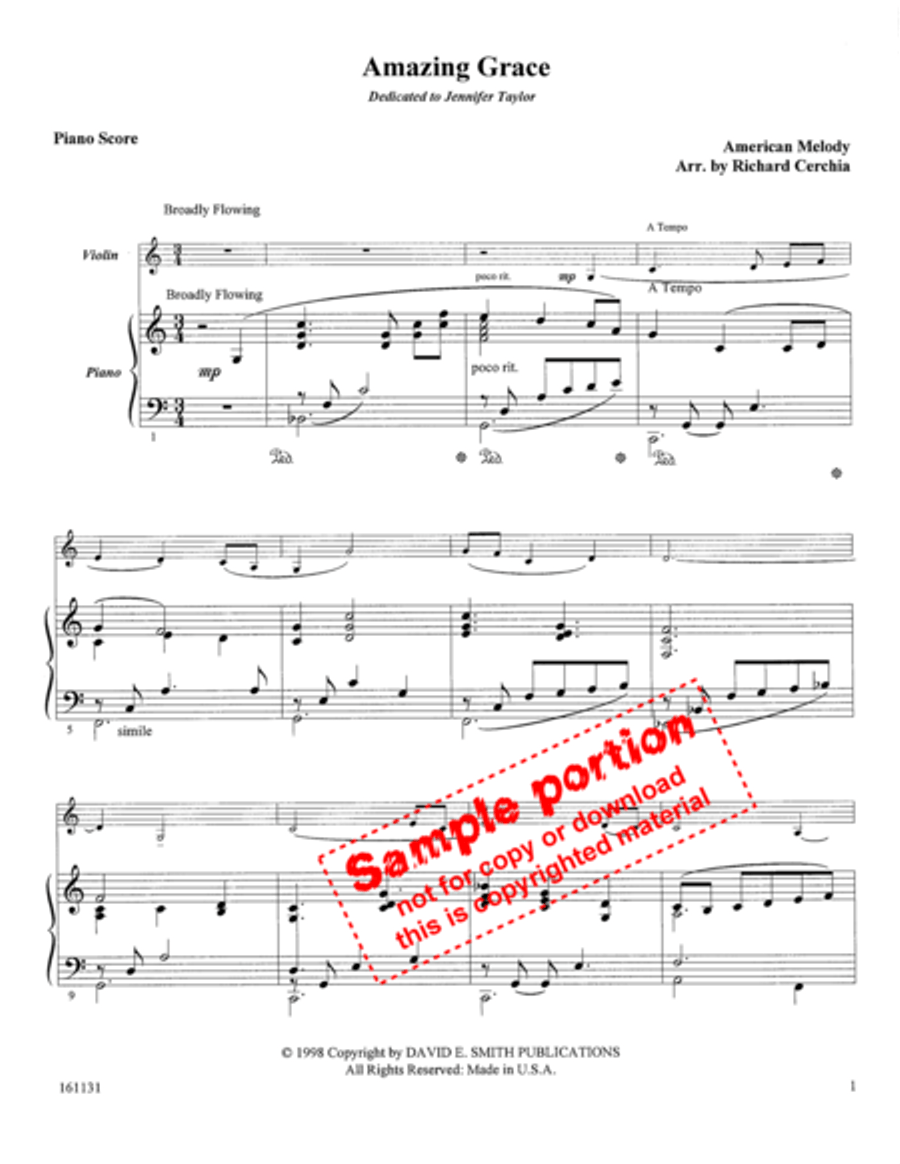 Amazing Grace Violin Solo scores gallery preview page 2