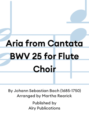 Book cover for Aria from Cantata BWV 25 for Flute Choir