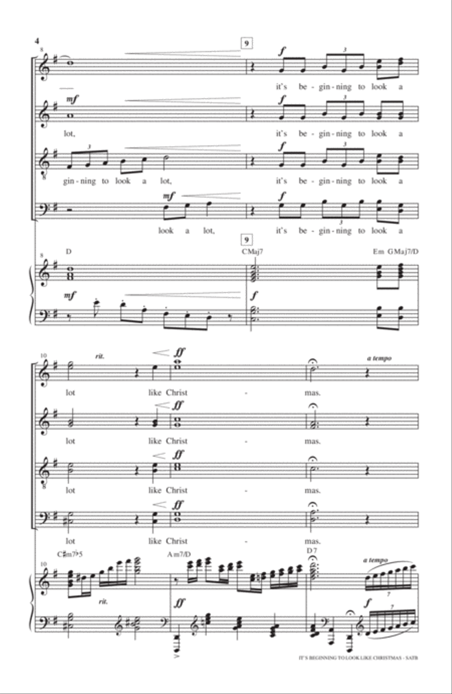 It's Beginning To Look Like Christmas (arr. Mark Hayes) 4-Part scores gallery preview page 3