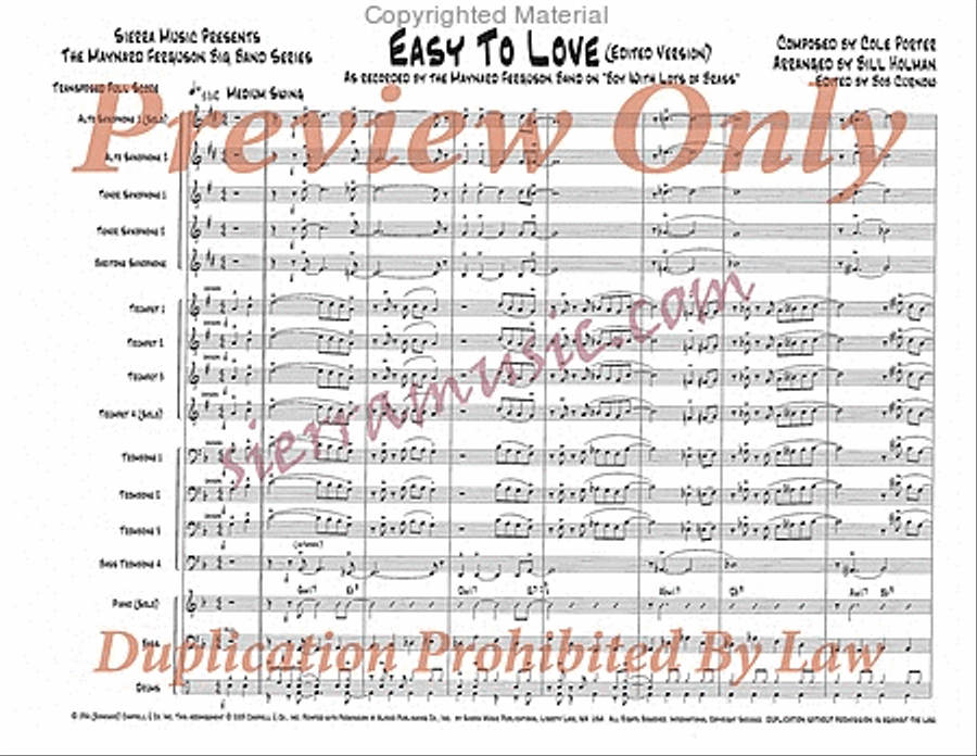 Easy To Love (Edited) Jazz Ensemble scores gallery preview page 2