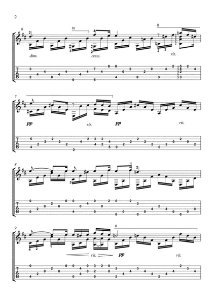 Ave Maria classical guitar solo with tablature image number null