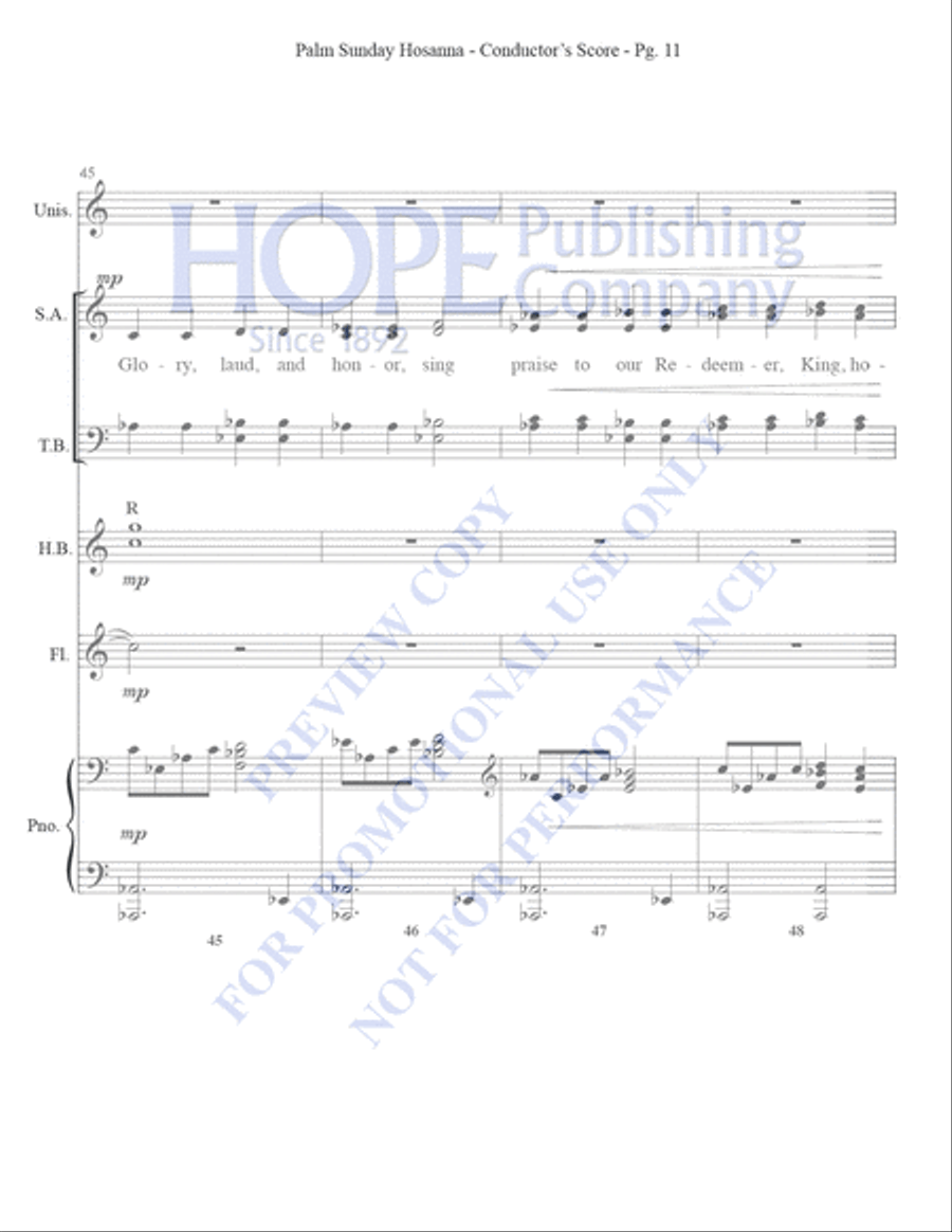 Palm Sunday Hosanna Palm Sunday Hosanna Unison Choir scores gallery preview page 13