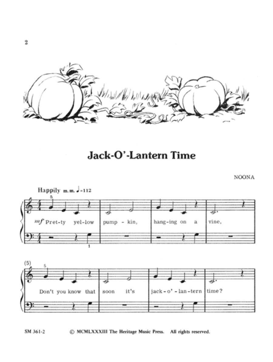 Jack o' Lantern Time Jack o' Lantern Time Easy Piano scores gallery preview page 2