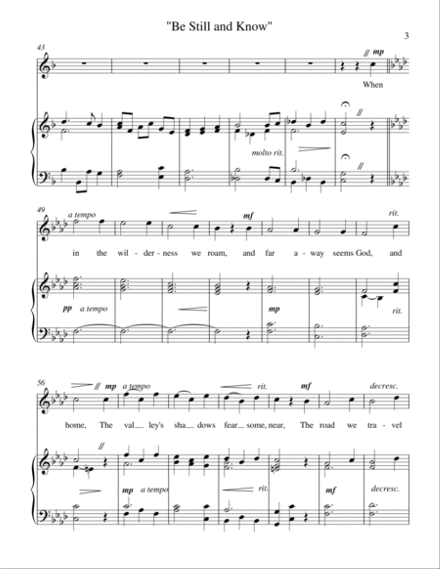 Be Still and Know (medium high voice) High Voice scores gallery preview page 3