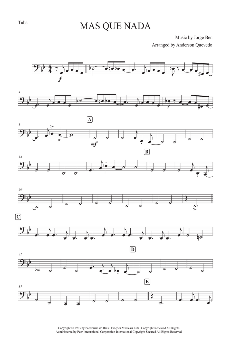 Mas Que Nada Mas Que Nada Tuba scores gallery preview page 1