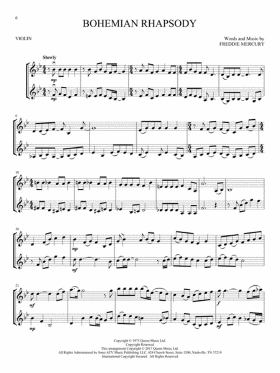 All-Time Popular Songs for Violin Duet String Duet scores gallery preview page 6