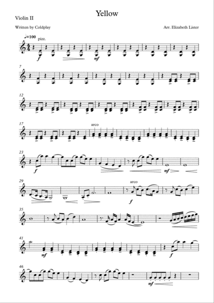 Yellow Yellow String Quartet scores gallery preview page 3