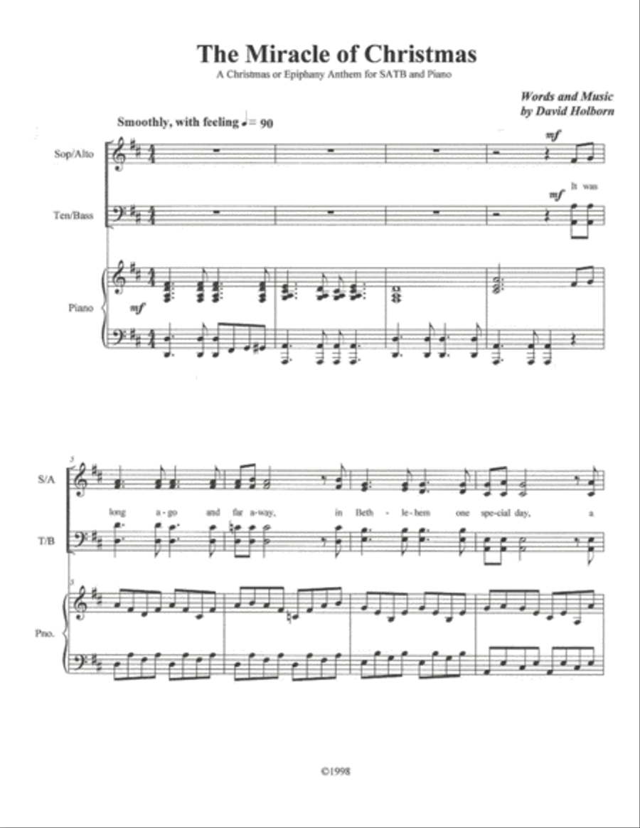 The Miracle of Christmas 4-Part scores gallery preview page 1