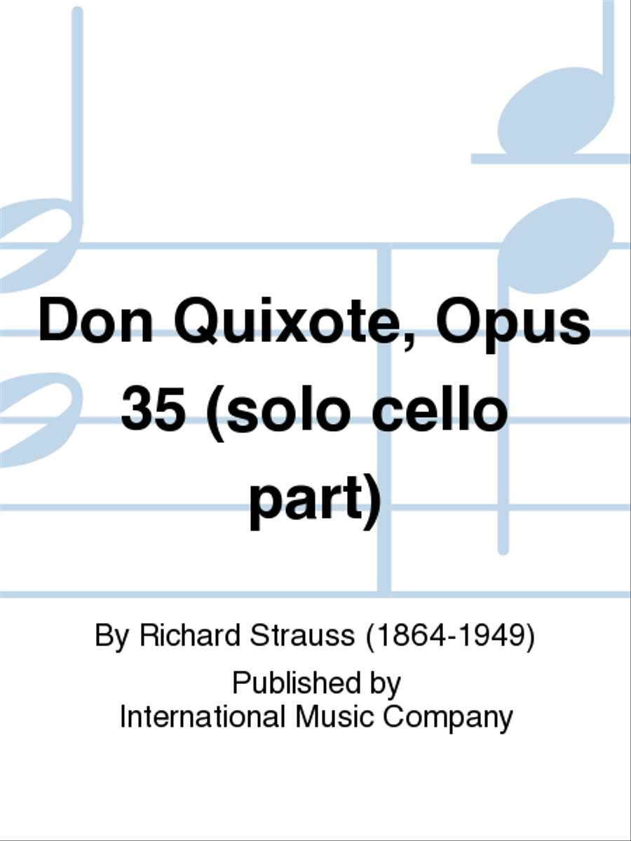 Don Quixote, Opus 35. Solo Cello Part Cello Solo scores gallery preview page 1