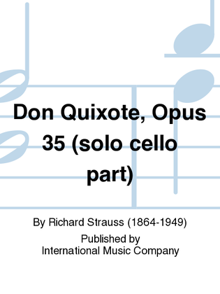 Book cover for Don Quixote, Opus 35. Solo Cello Part