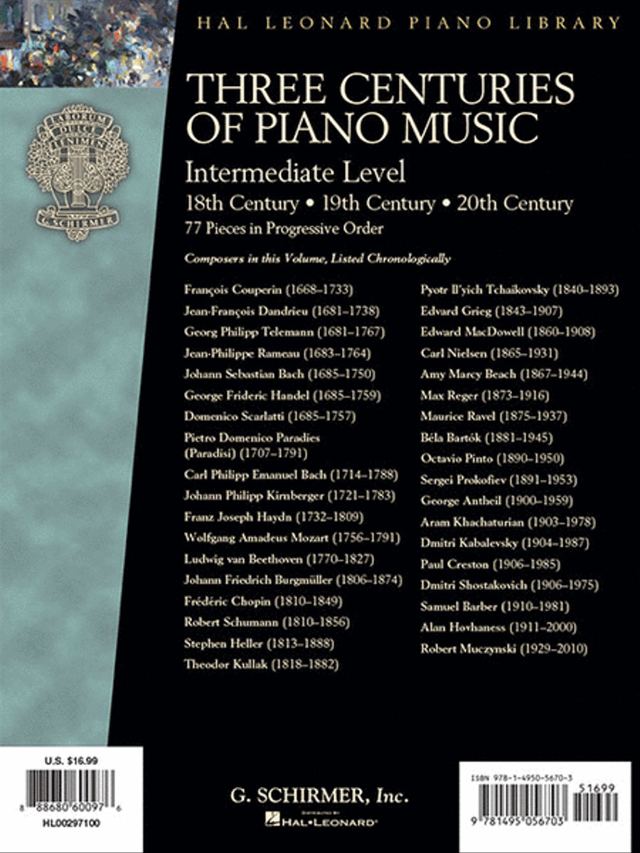 Three Centuries of Piano Music: 18th, 19th & 20th Centuries Piano Solo scores gallery preview page 9