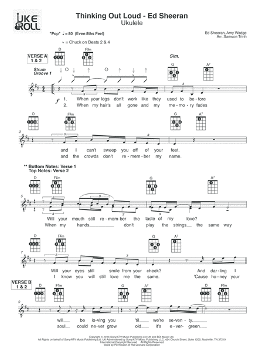 Thinking Out Loud Thinking Out Loud Voice scores gallery preview page 1