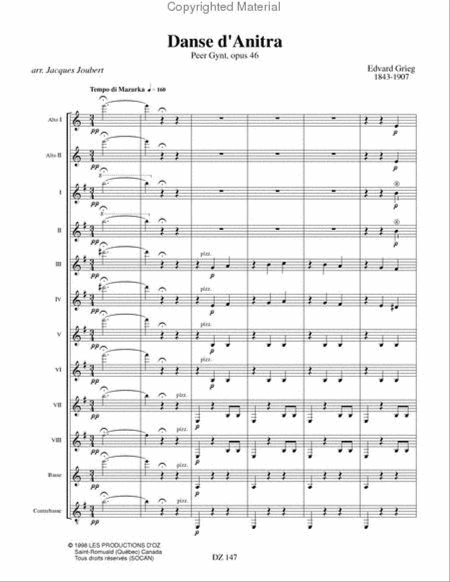 Danse d'Anitra Guitar Ensemble scores gallery preview page 2