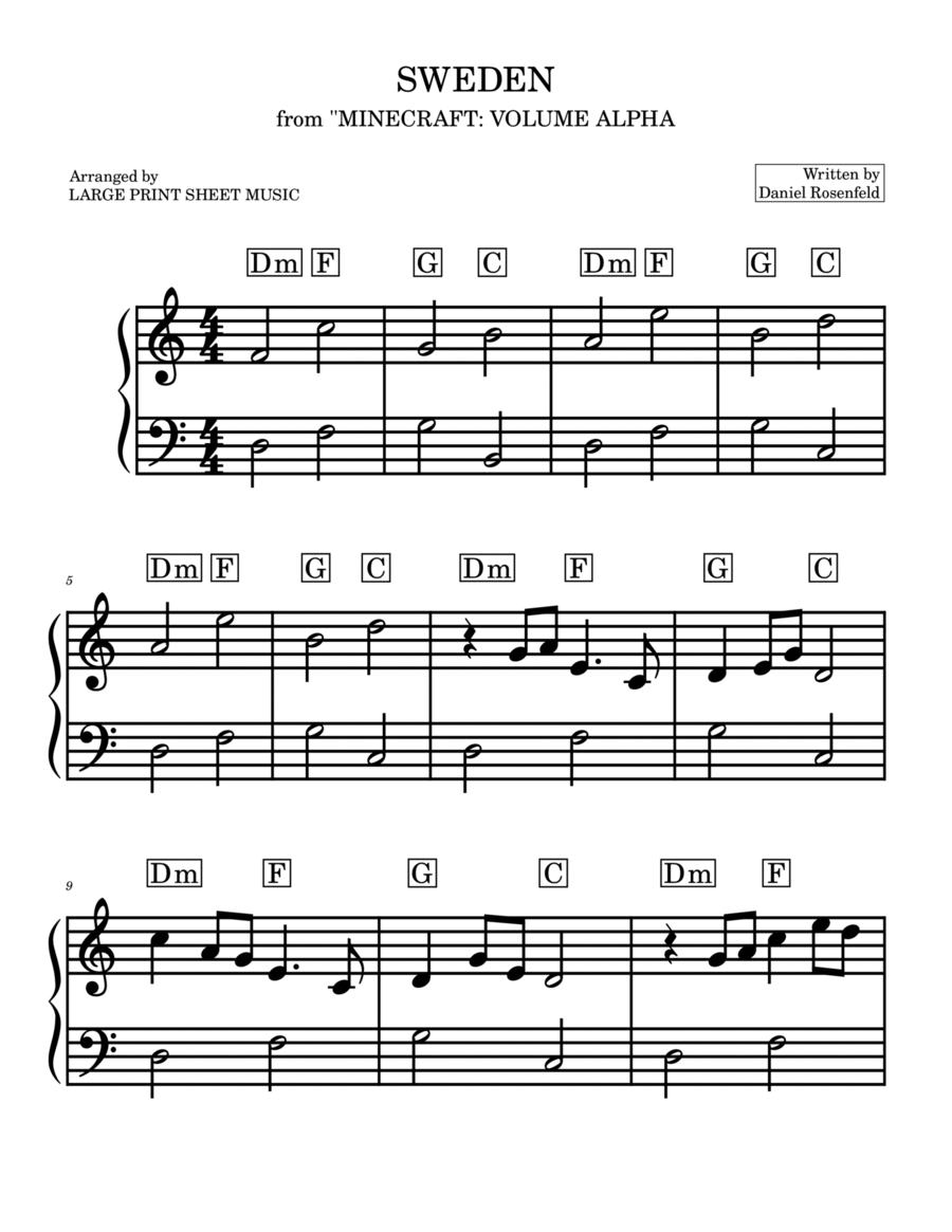 Minecraft by C418 Piano Method Digital Sheet Music Sheet Music Plus