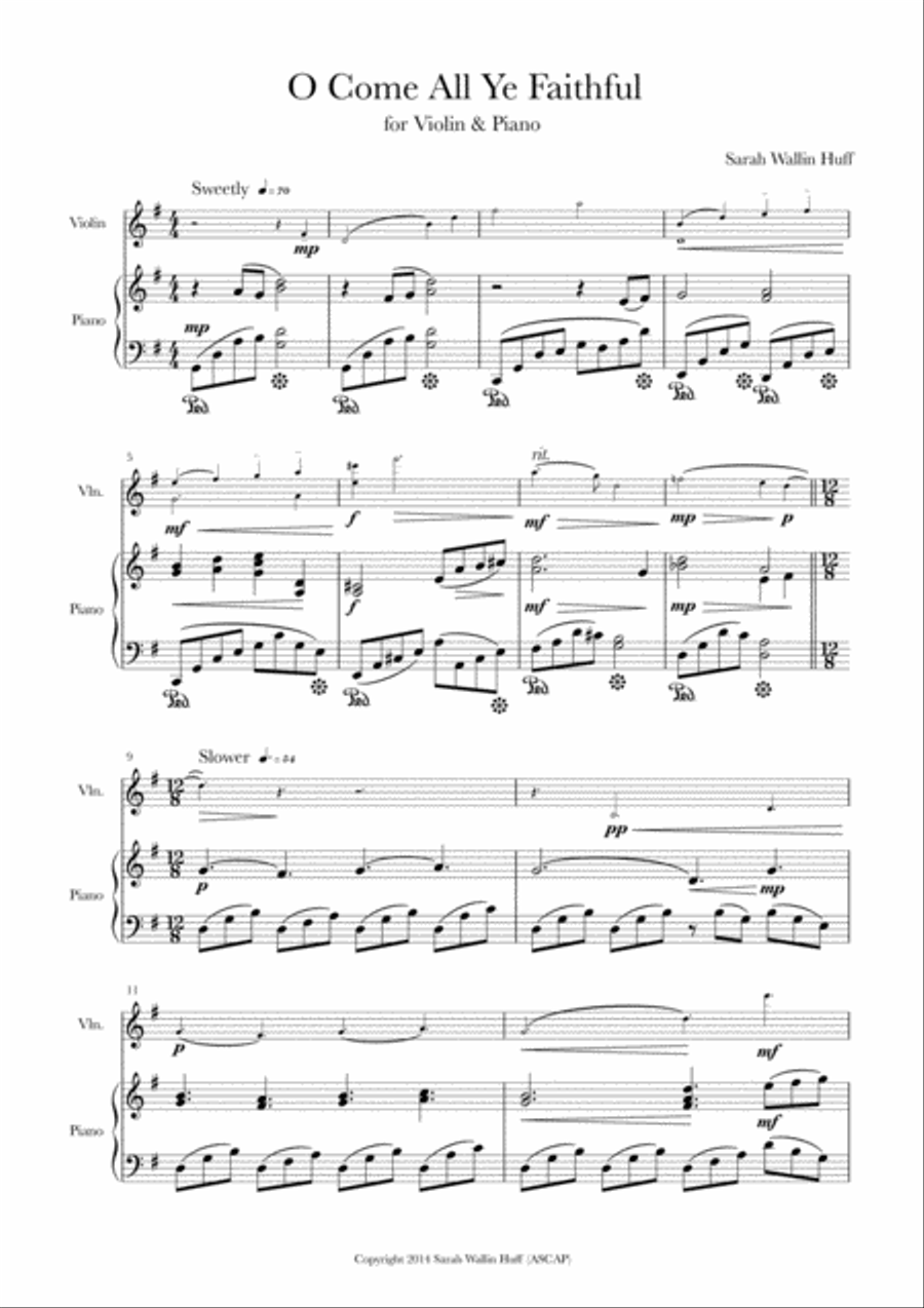 O Come All Ye Faithful (Violin & Piano) Violin Solo scores gallery preview page 3