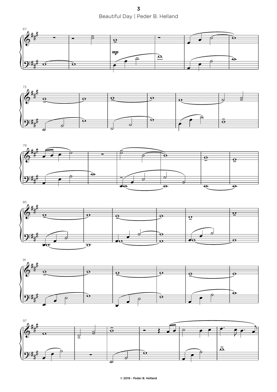 Beautiful Day Beautiful Day Easy Piano scores gallery preview page 3