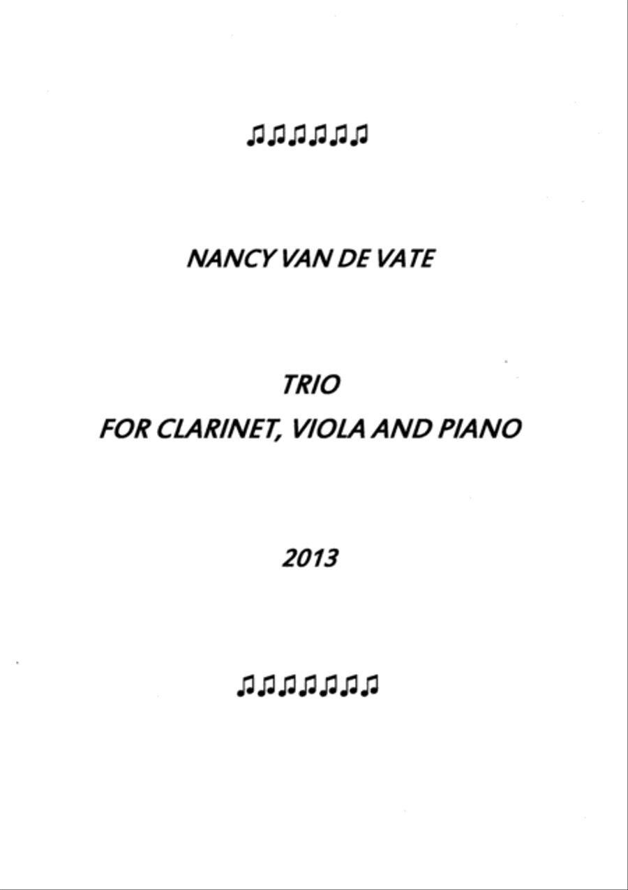 [Van de Vate] Trio for Clarinet, Viola, and Piano Clarinet scores gallery preview page 3