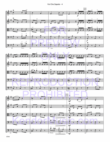 Voi Che Sapete (from Marriage Of Figaro) (Full Score)