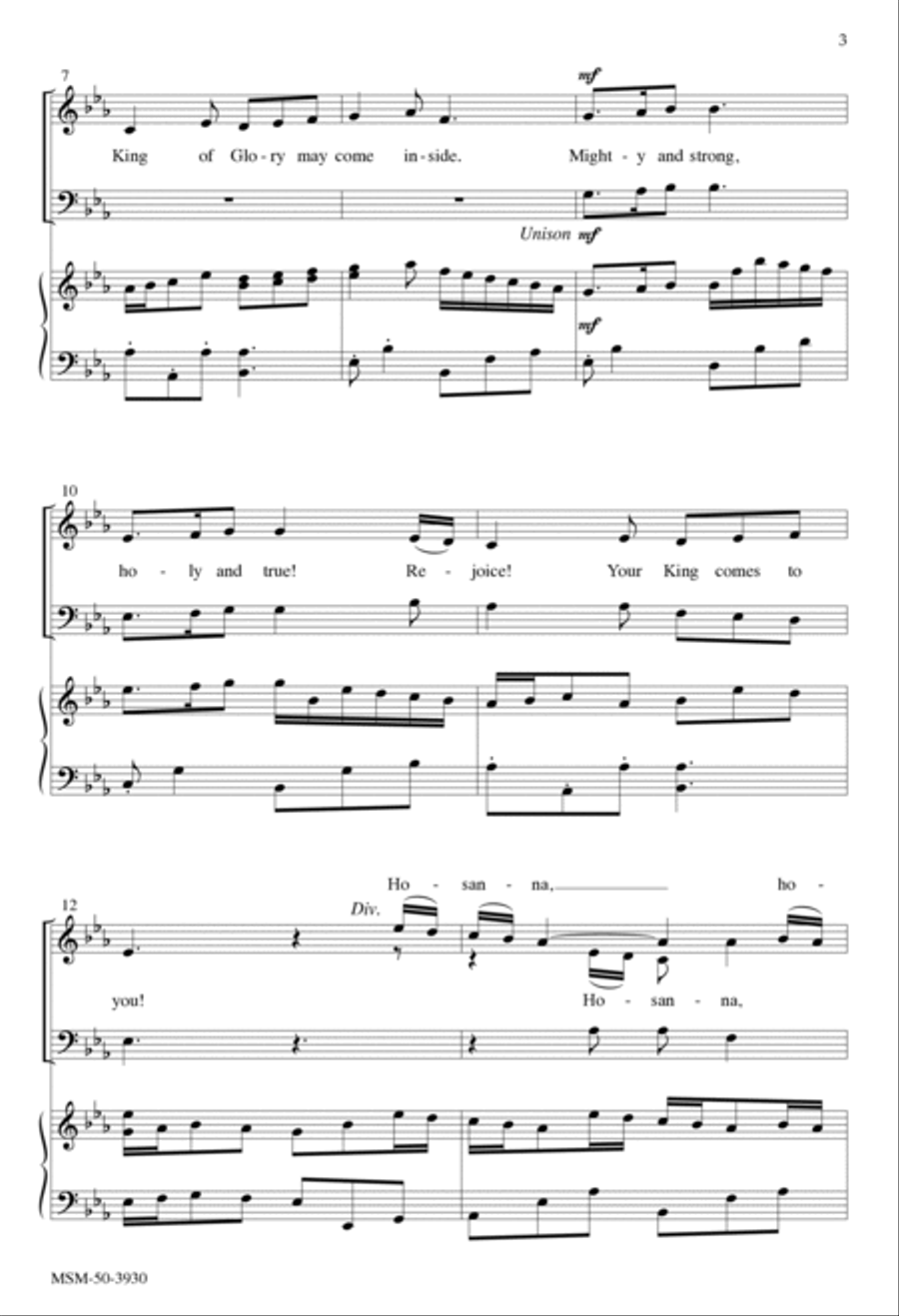Hosanna! The King Comes Today! 3-Part scores gallery preview page 2