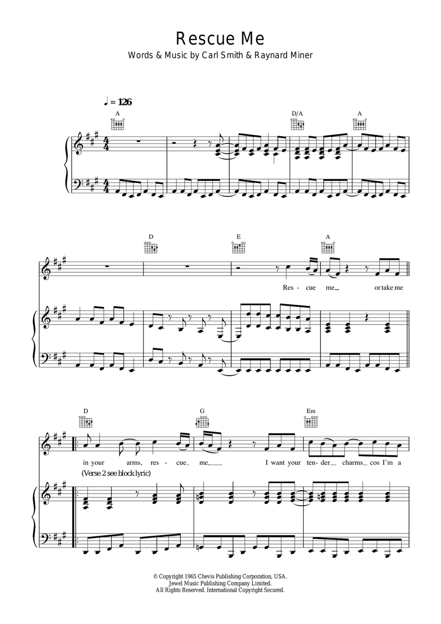 Rescue Me Rescue Me Piano, Vocal, Guitar scores gallery preview page 1