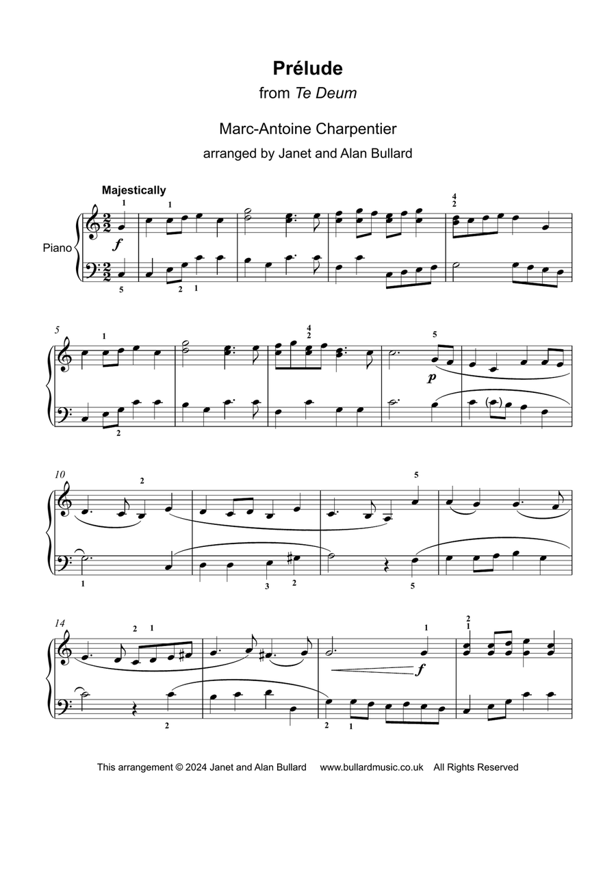 Prelude (from Te Deum) Easy Piano scores gallery preview page 2