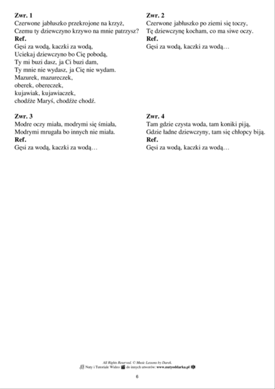 Polish Sheet Music Collection - 60 Songs from Various Categories [Lead Sheet] Piano scores gallery preview page 6