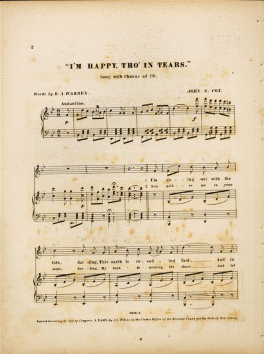 I'm Happy Tho' in Tears. Song 4-Part scores gallery preview page 2
