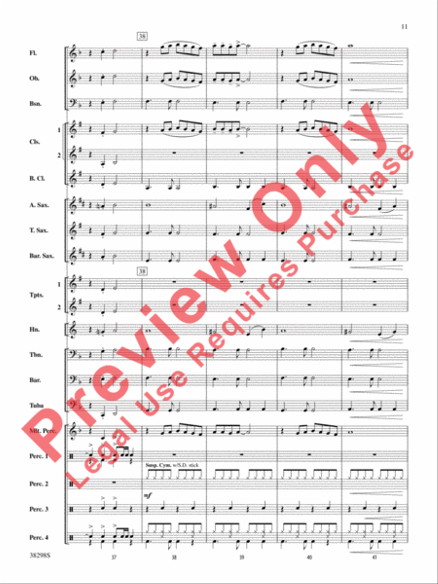 Wade in the Water Concert Band scores gallery preview page 11