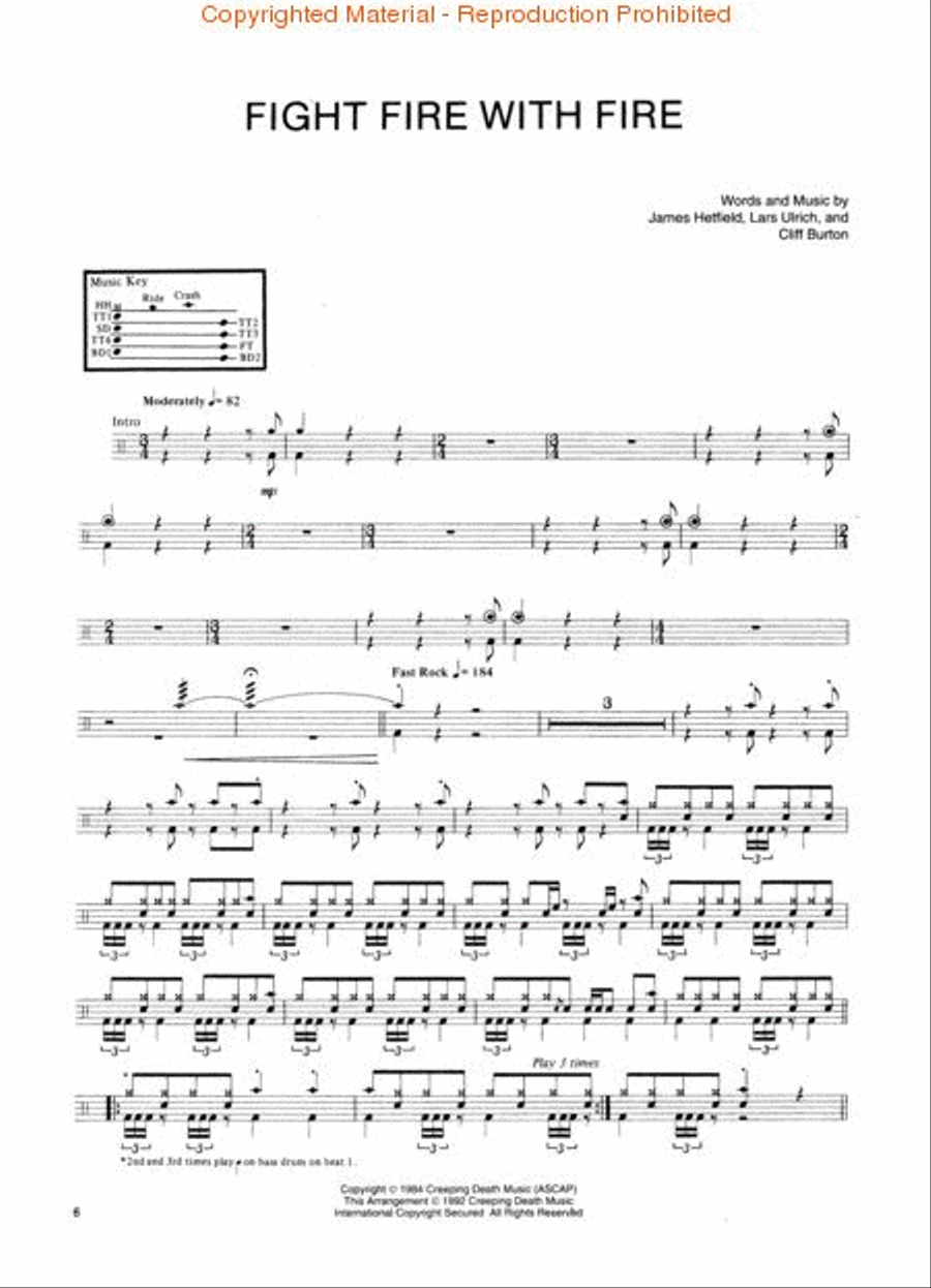 Metallica – Ride the Lightning Drums scores gallery preview page 2