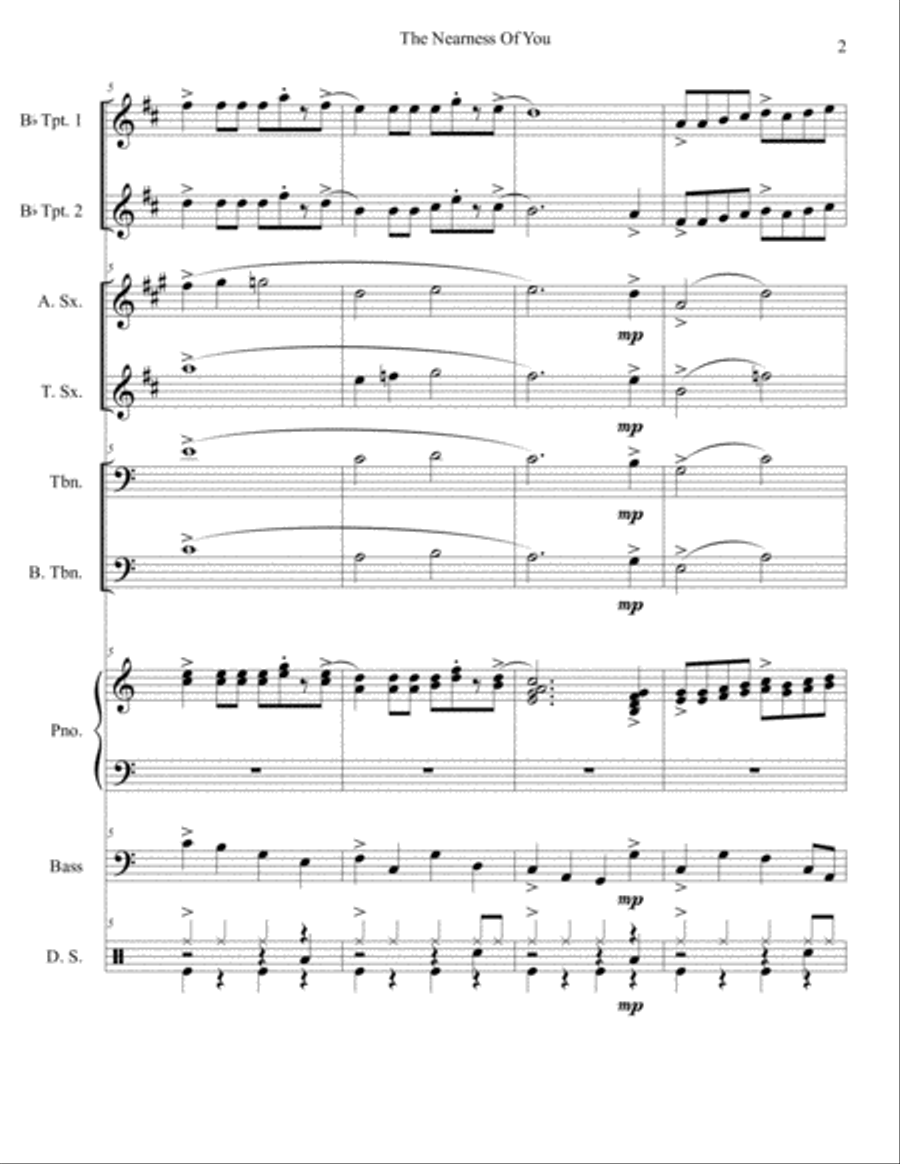 The Nearness Of You Jazz Ensemble scores gallery preview page 2