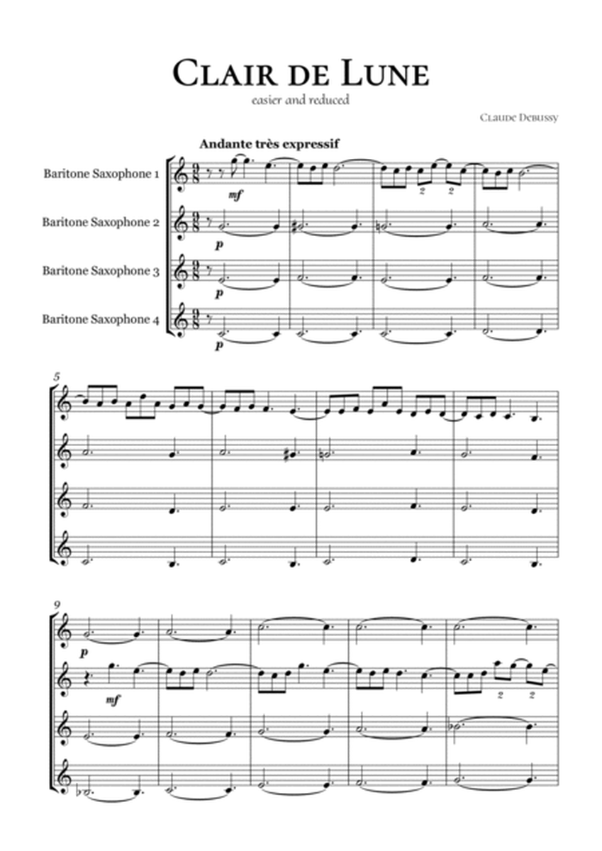 Clair de Lune Debussy Baritone Saxophone Quartet image number null