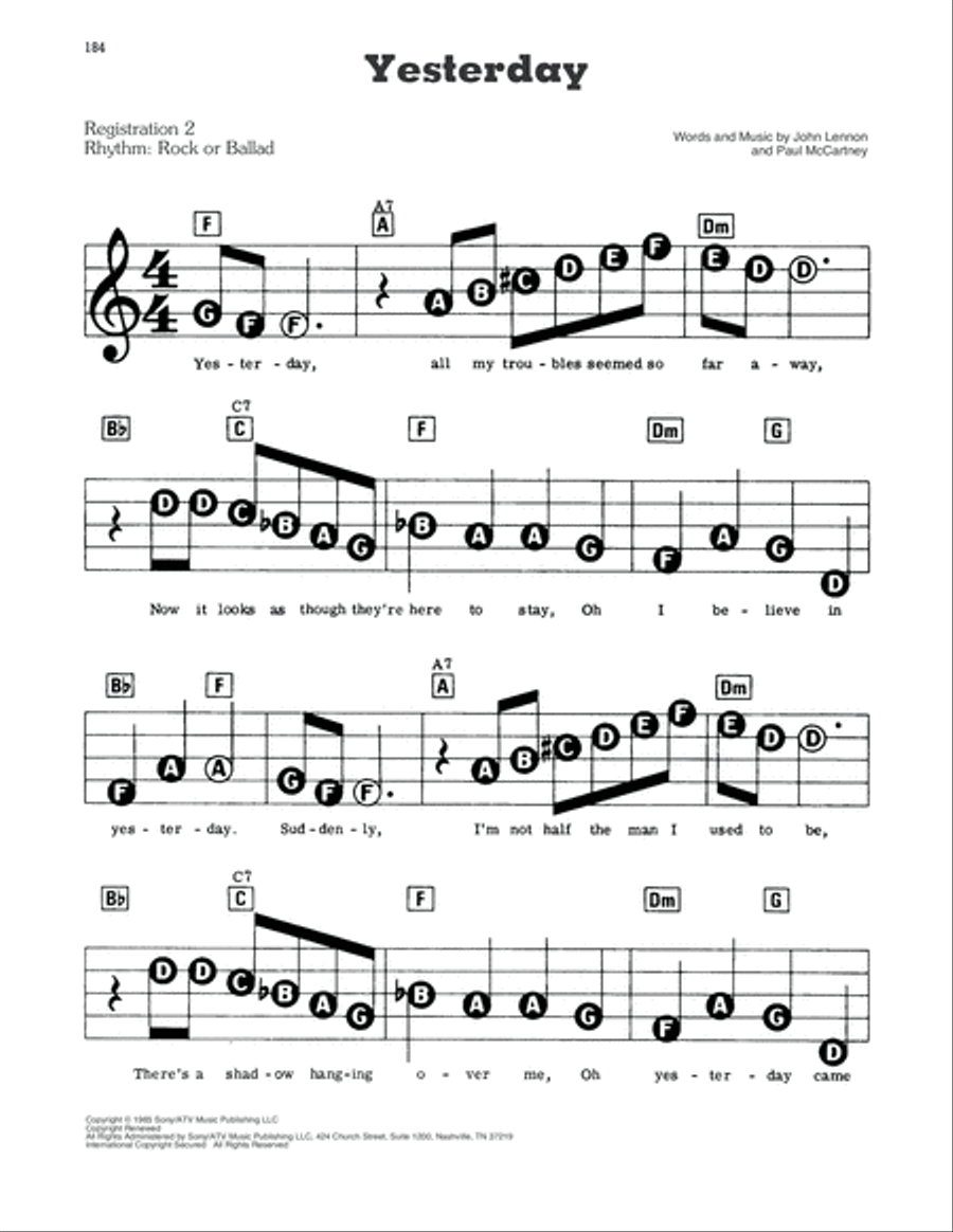 Yesterday Voice scores gallery preview page 1