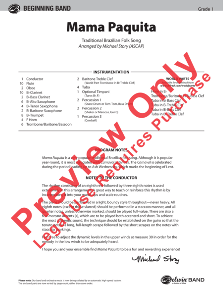 Mama Paquita Concert Band scores gallery preview page 2