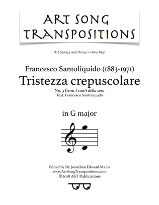 SANTOLIQUIDO: Tristezza crepuscolare (transposed to G major)