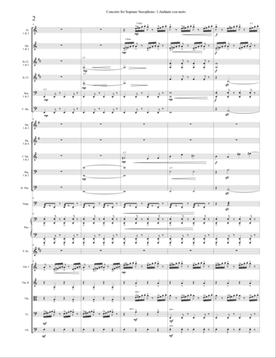 Concerto for Soprano Saxophone and Orchestra Full Orchestra scores gallery preview page 3