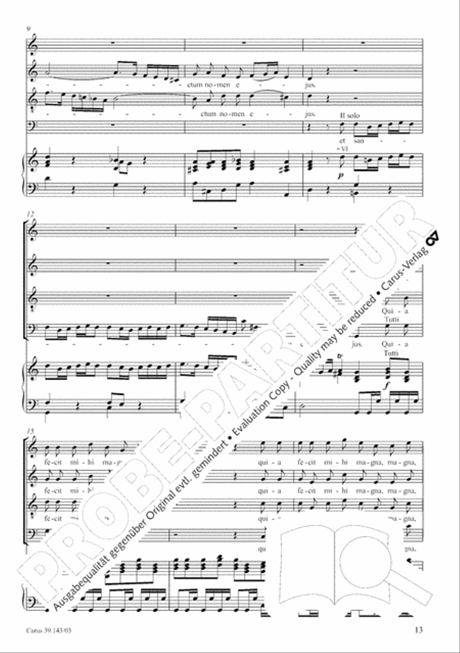 Magnificat in C major 4-Part scores gallery preview page 14