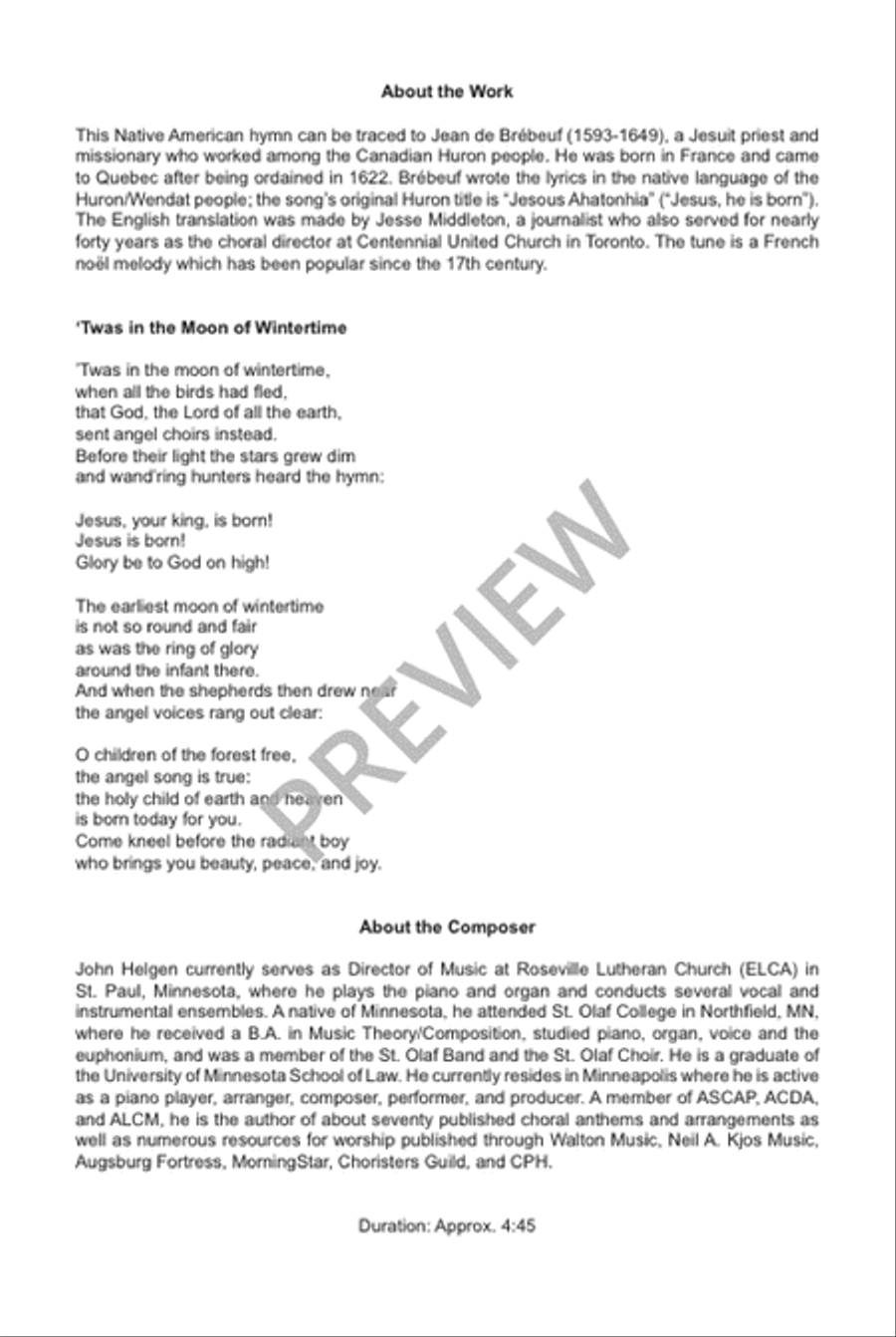 'Twas in the Moon of Wintertime TTBB scores gallery preview page 3