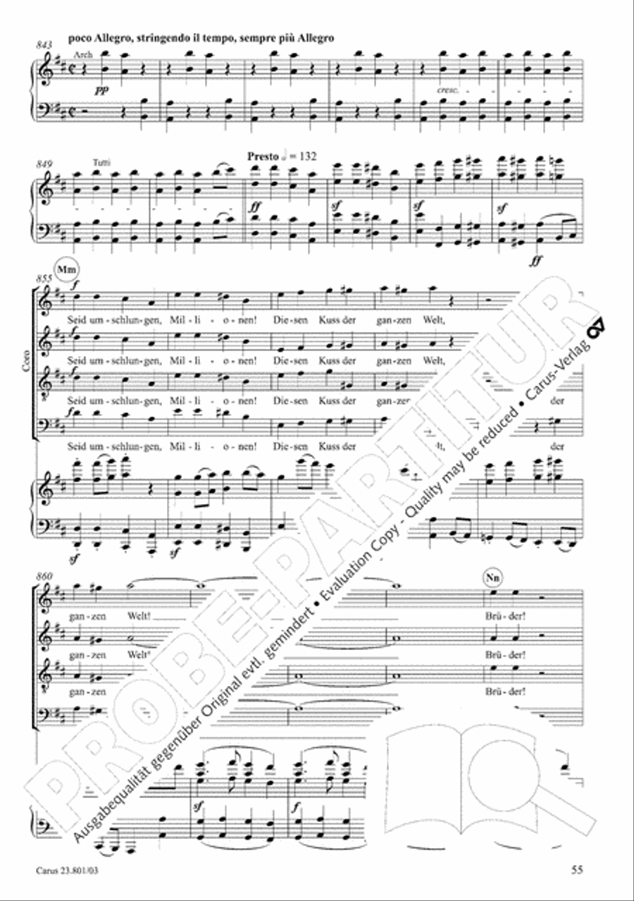 Symphony No. 9, Op. 125 - Finale (Choral Symphony) 4-Part scores gallery preview page 56