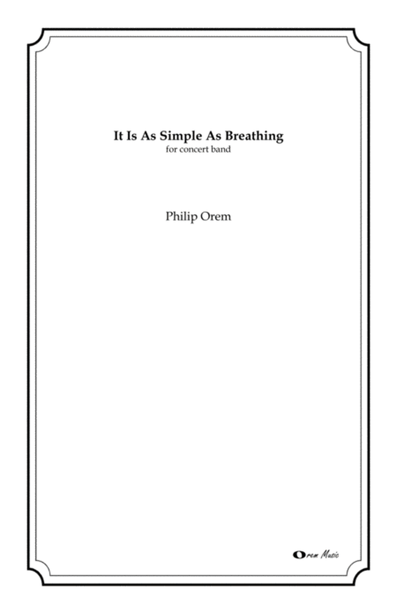 It Is As Simple As Breathing - score and parts image number null