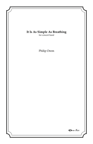 It Is As Simple As Breathing - score and parts image number null