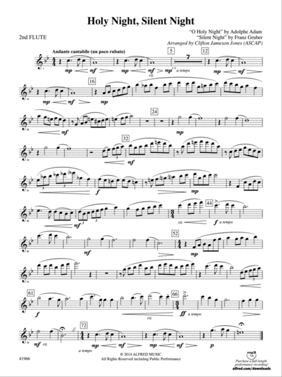Book cover for Holy Night, Silent Night: 2nd Flute