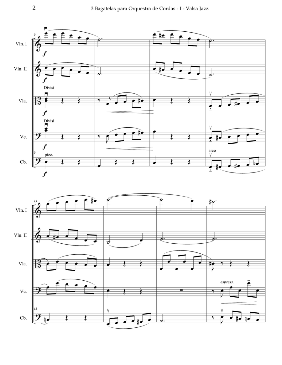 3 Bagatelas for String Orchestra Chamber Music scores gallery preview page 3