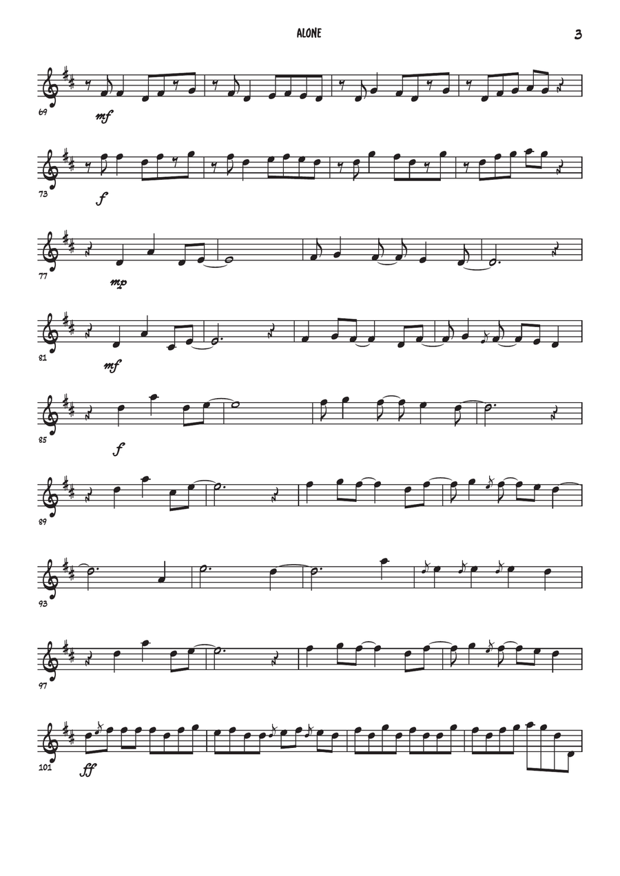 Alone Flute Duet scores gallery preview page 3
