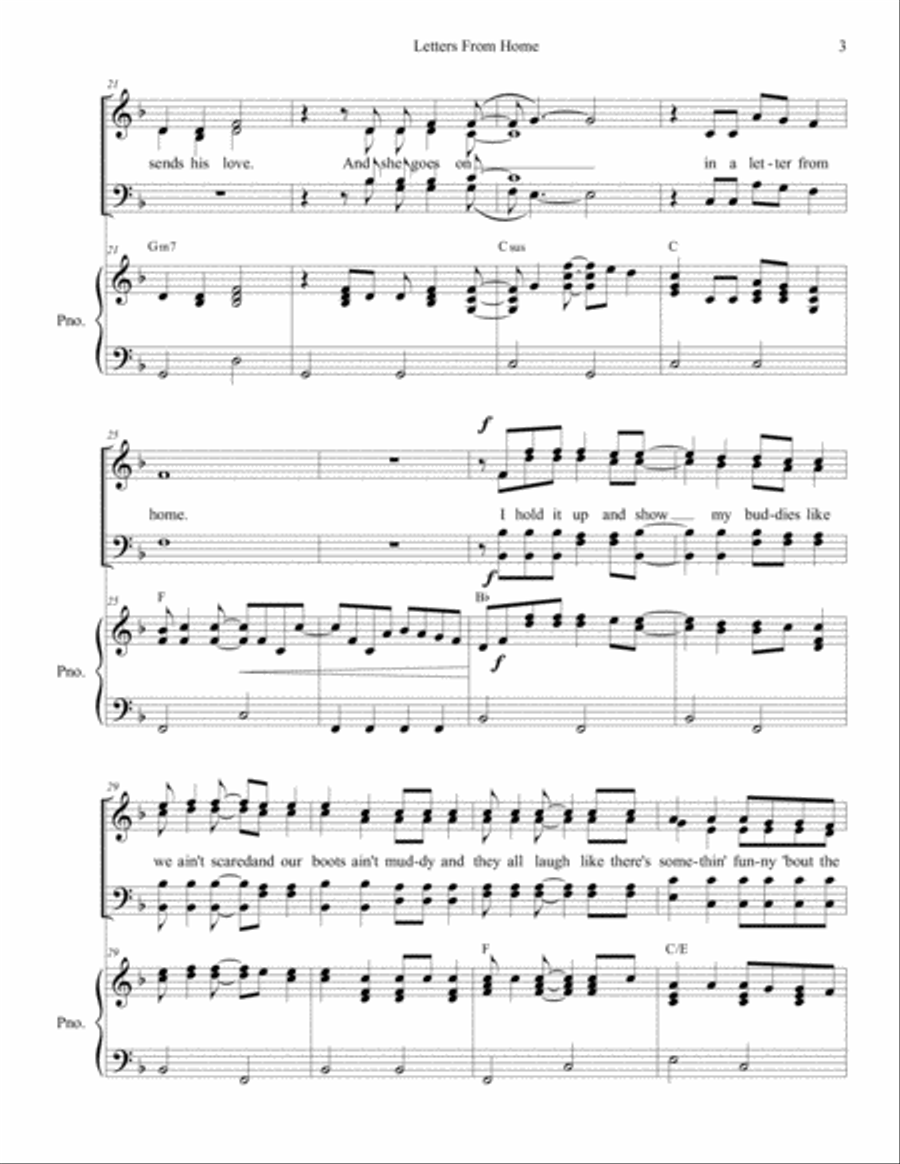 Letters From Home 4-Part scores gallery preview page 3