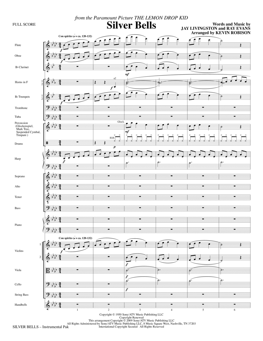 Silver Bells - Full Score Choir scores gallery preview page 1