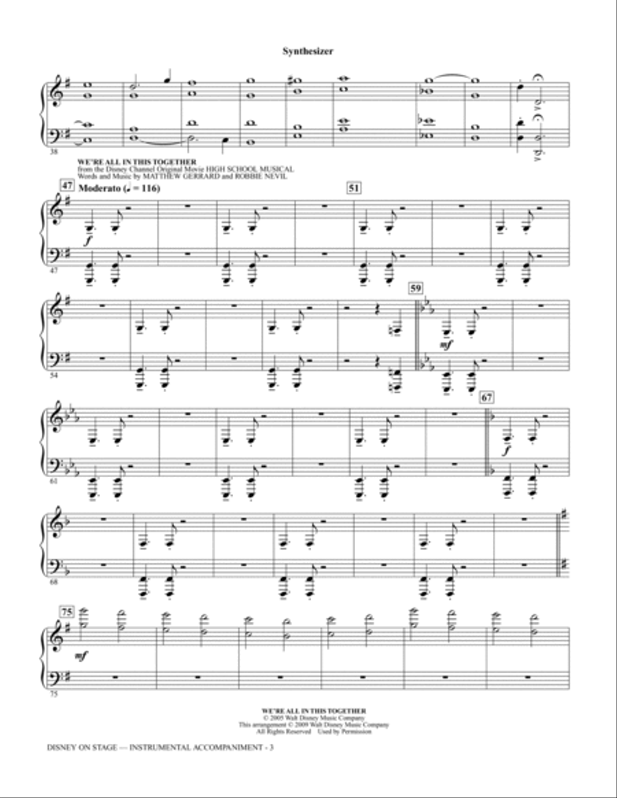 Disney On Stage (Medley) - Synthesizer Choir scores gallery preview page 2