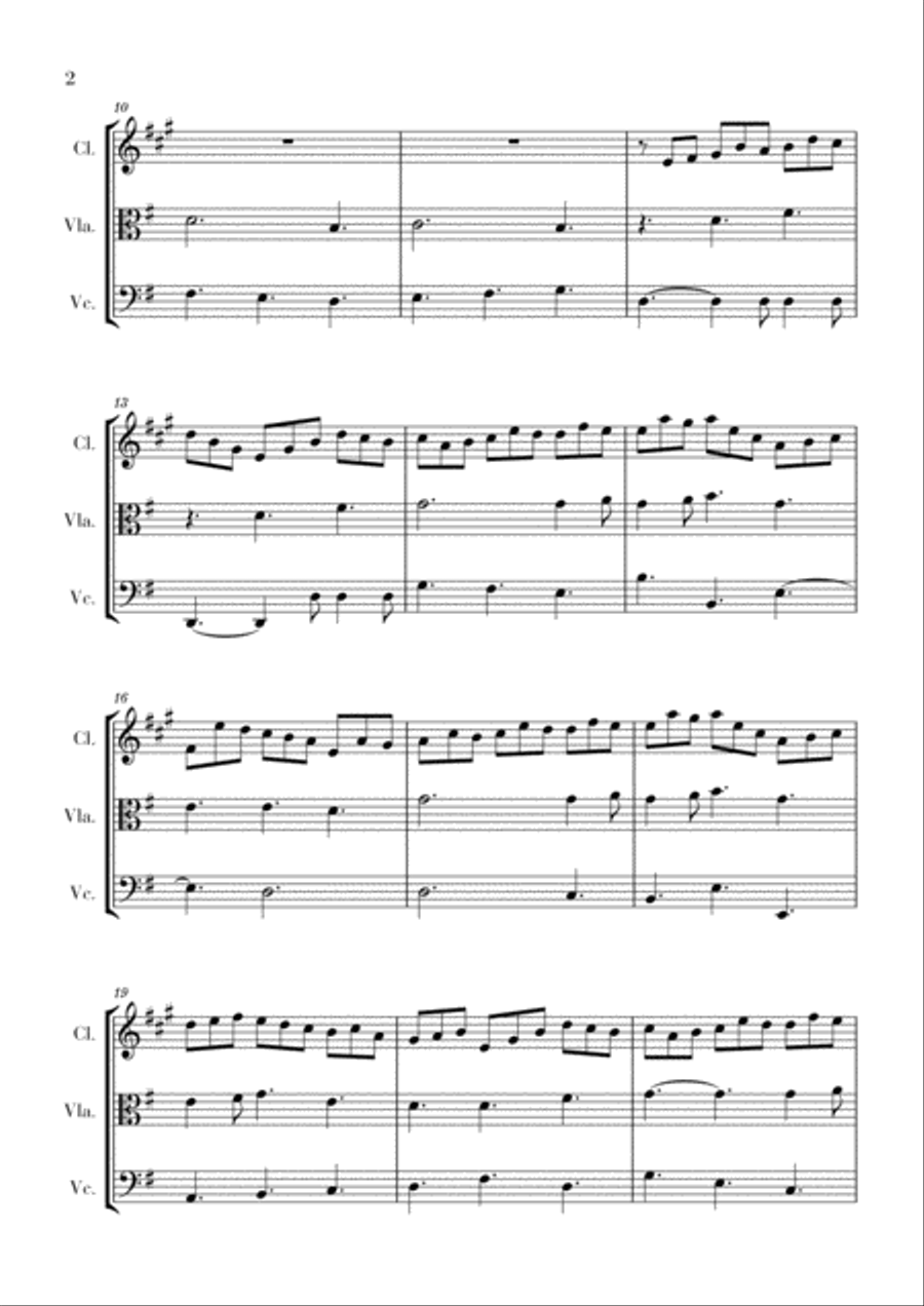 Bach - Jesu, Joy of Man's Desiring for Clarinet, Viola and Cello Small Ensemble scores gallery preview page 2