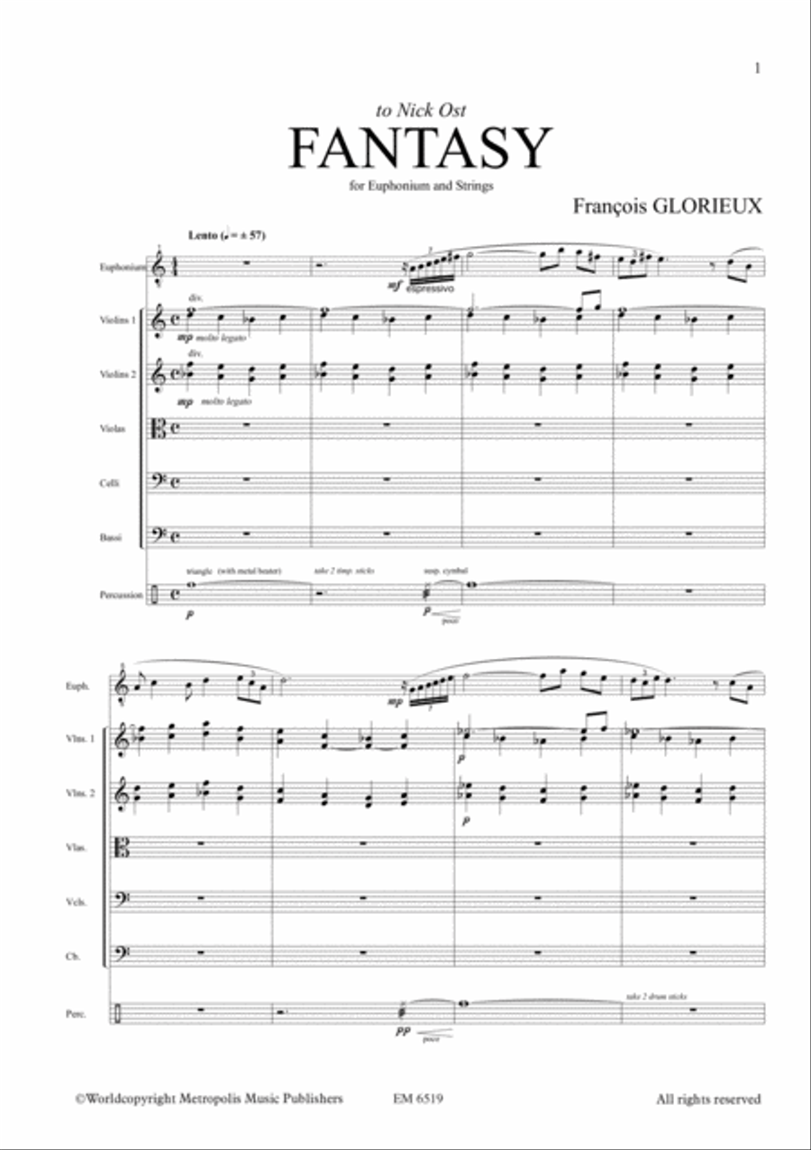 Fantasy for Solo Euphonium and String Orchestra String Orchestra scores gallery preview page 2